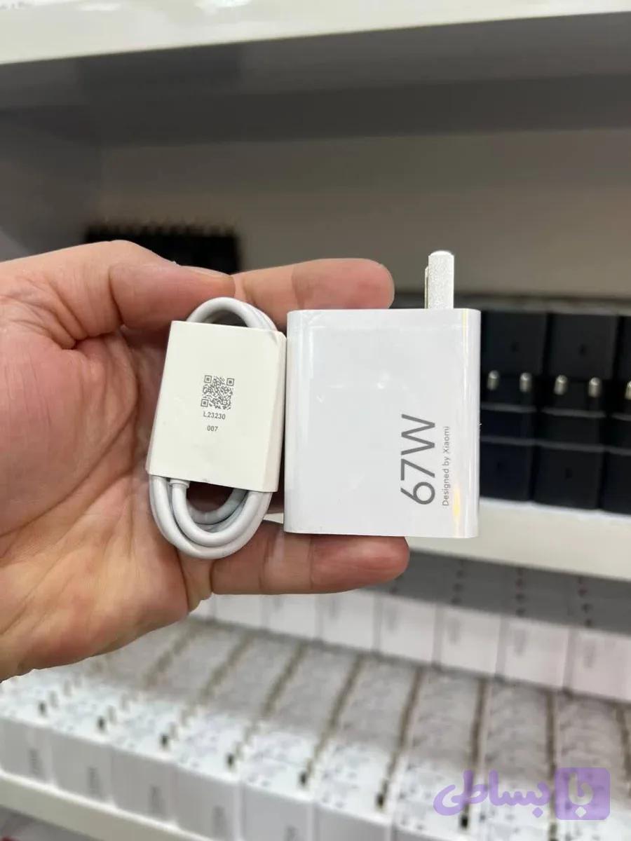 آداپتور و کابل شارژ سریع شیائومی ۶۷ وات – صد درصد اورجینال , ثانیه شمار و تست شده