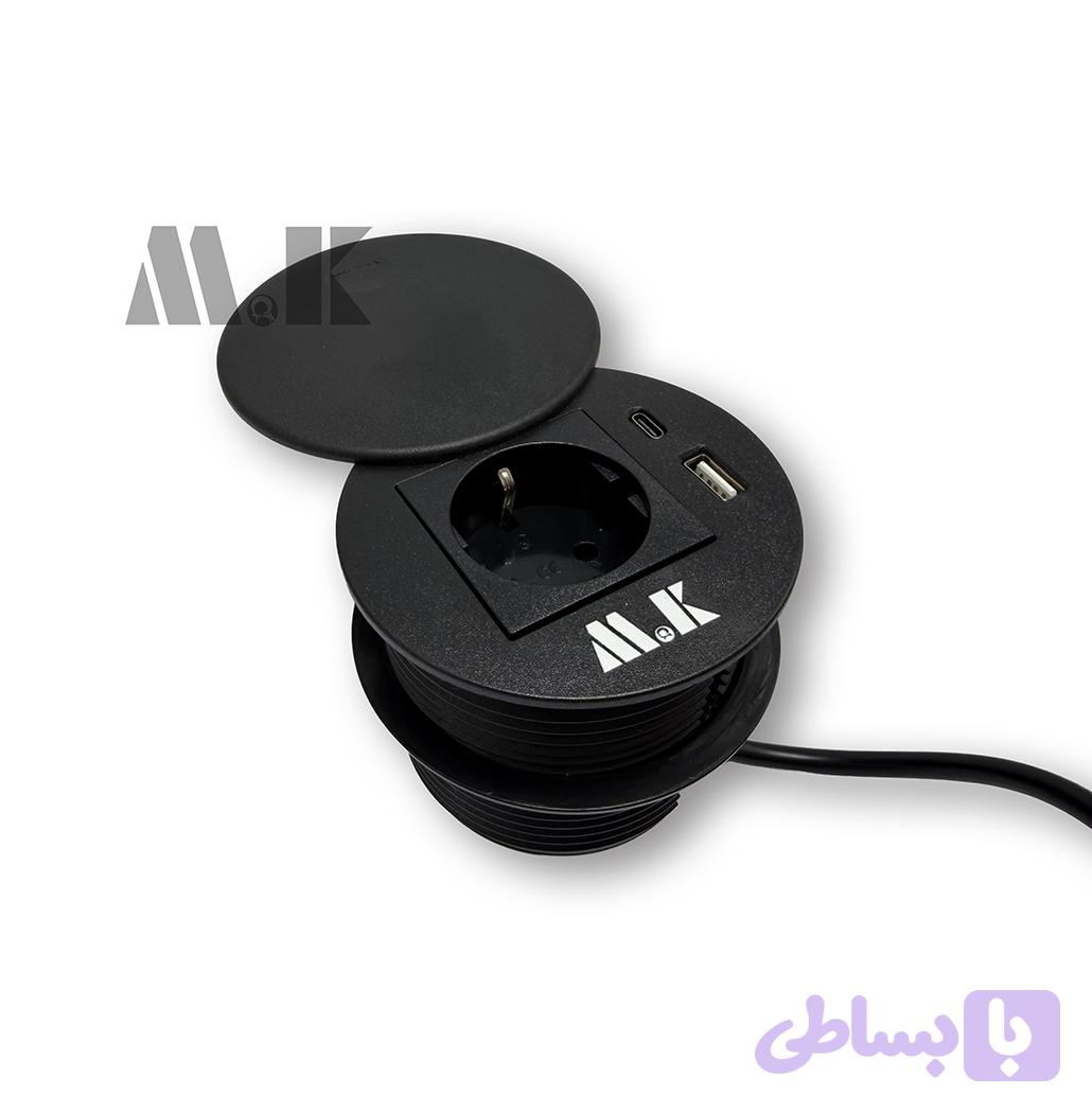پریز توکار گرد درب دار M.K مدل S18 — تصویر 1