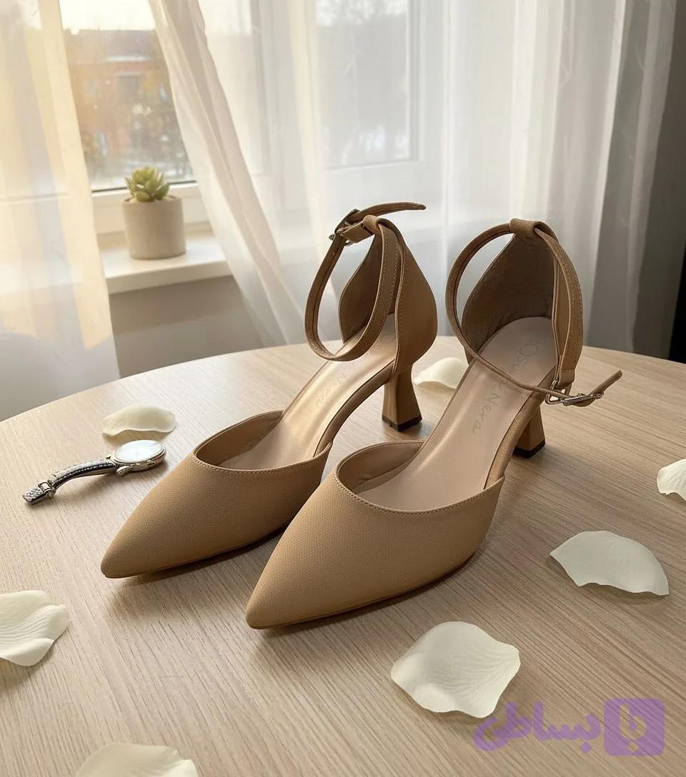کفش زنانه با طراحی ظریف و پاشنه راحت سایز ۳۷ الی ۴۰