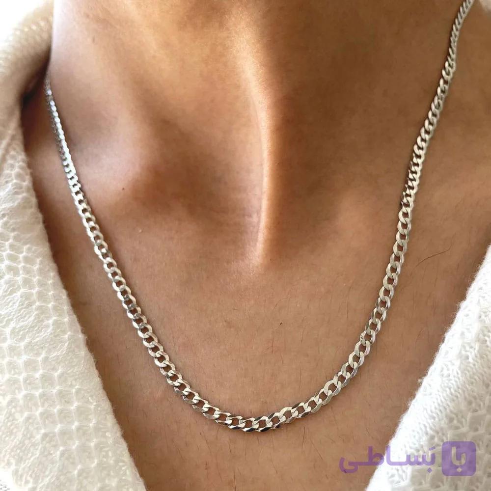 زنجیر نقره مردانه کارتیر کد 580 — تصویر 1
