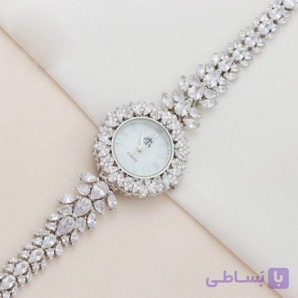 ساعت نقره زنانه نگین مارکیز کد 19153 — تصویر 1