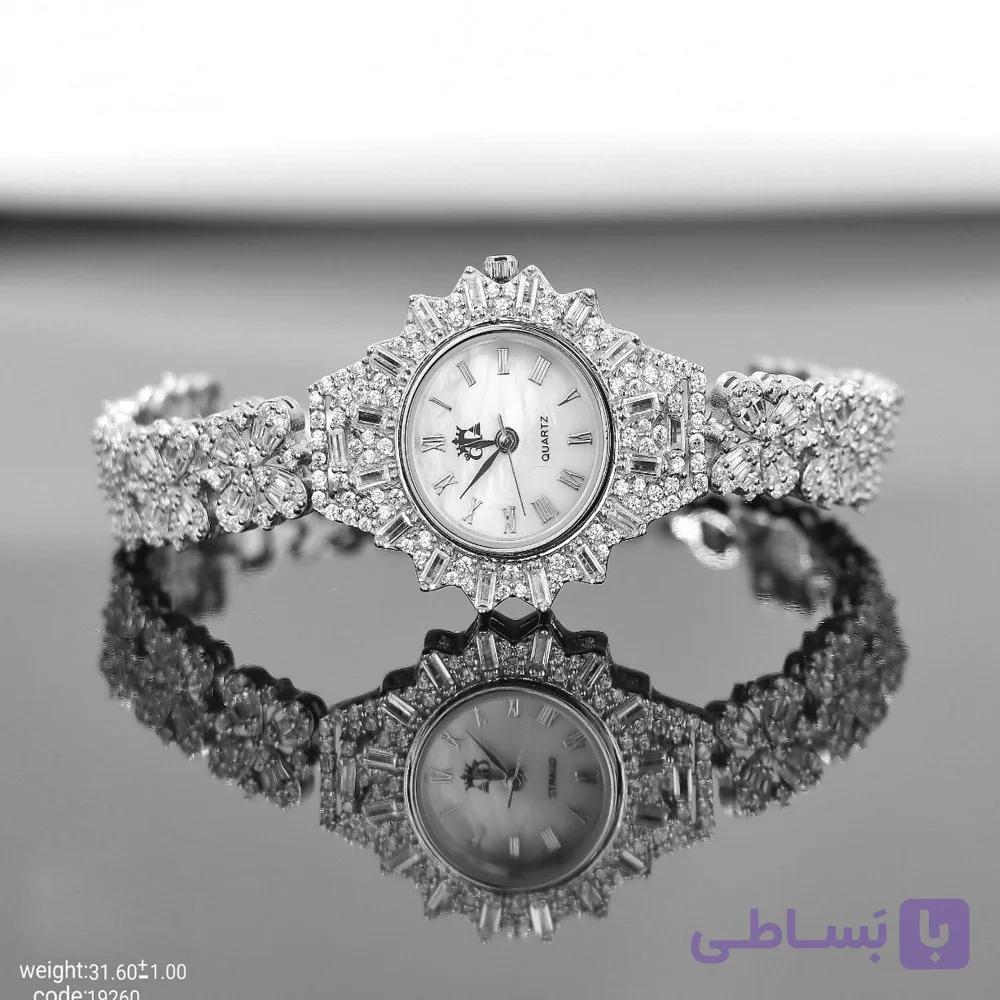 ساعت نقره زنانه مدل جواهری کد 320 عیار 925 — تصویر 1