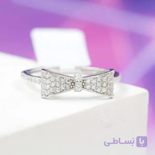 انگشتر نقره زنانه مدل پاپیون کد 15944 — تصویر 1
