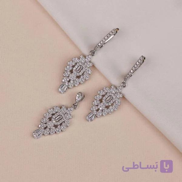 نیمست نقره اسپرت دخترانه طرح جواهری مدل 16655 — تصویر 1