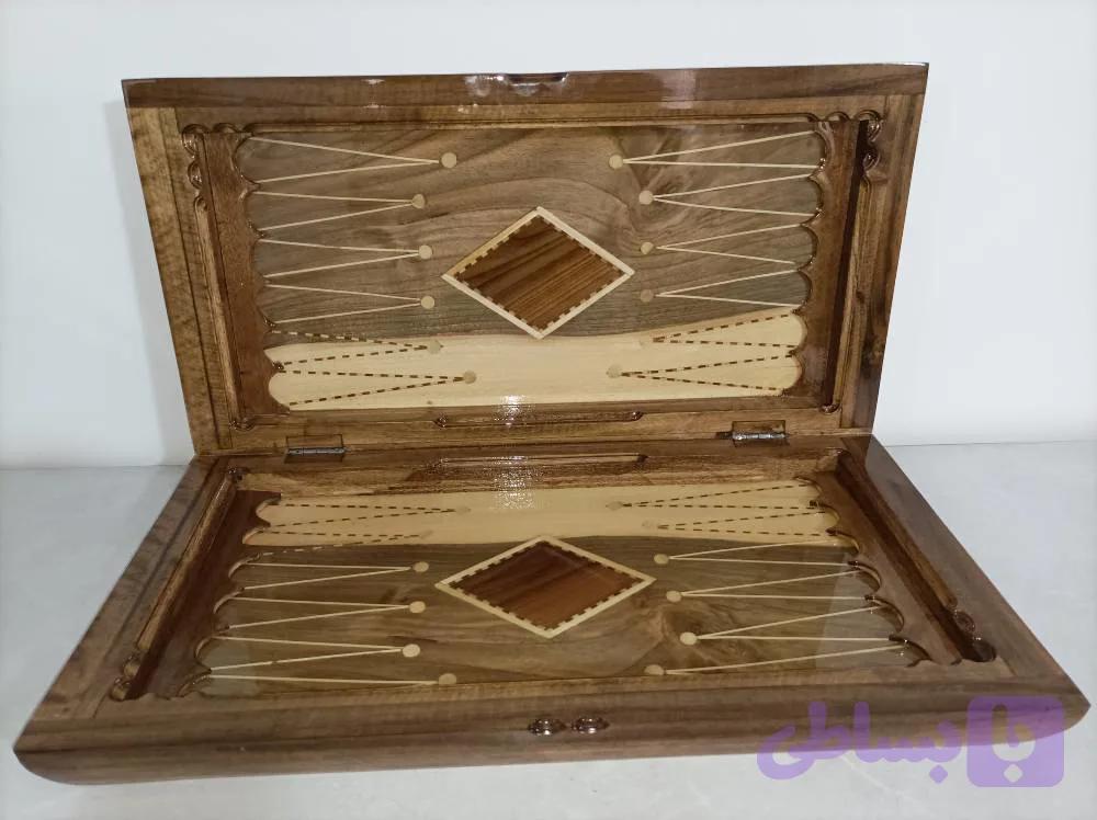 تخته نرد چوب گردو لبه کتابی گرد