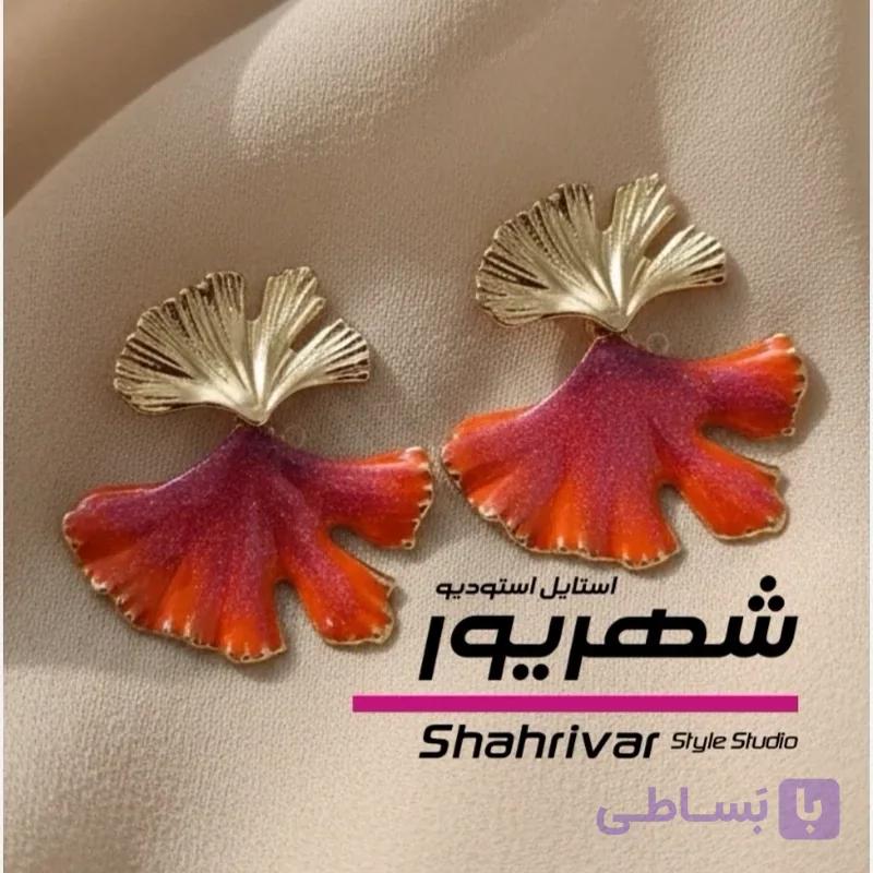 گوشواره زنانه پاییزی میناکاری
