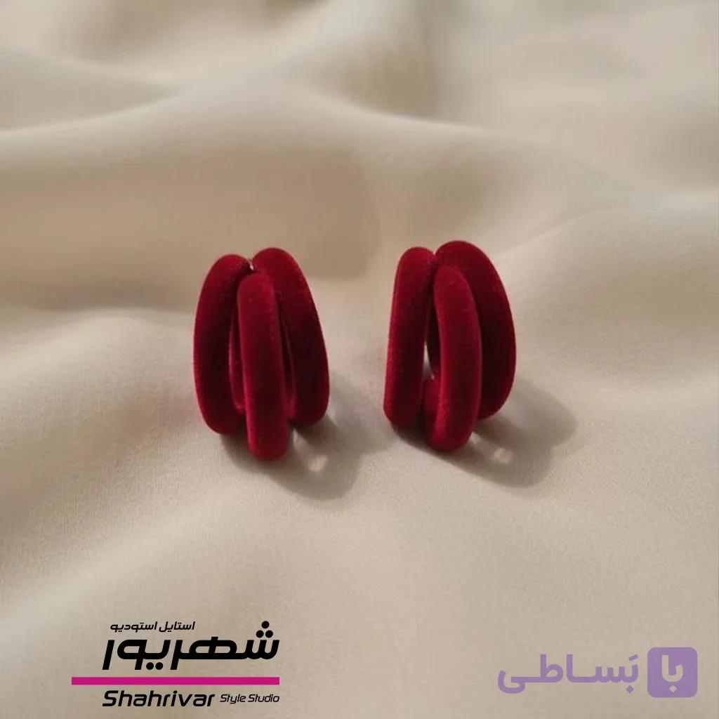 گوشواره زنانه مخمل سه حلقه