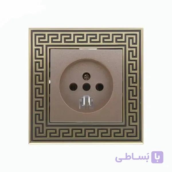 پریز تلفن دوکاره برلیان فلورا بژ ایران الکتریک توکار — تصویر 1