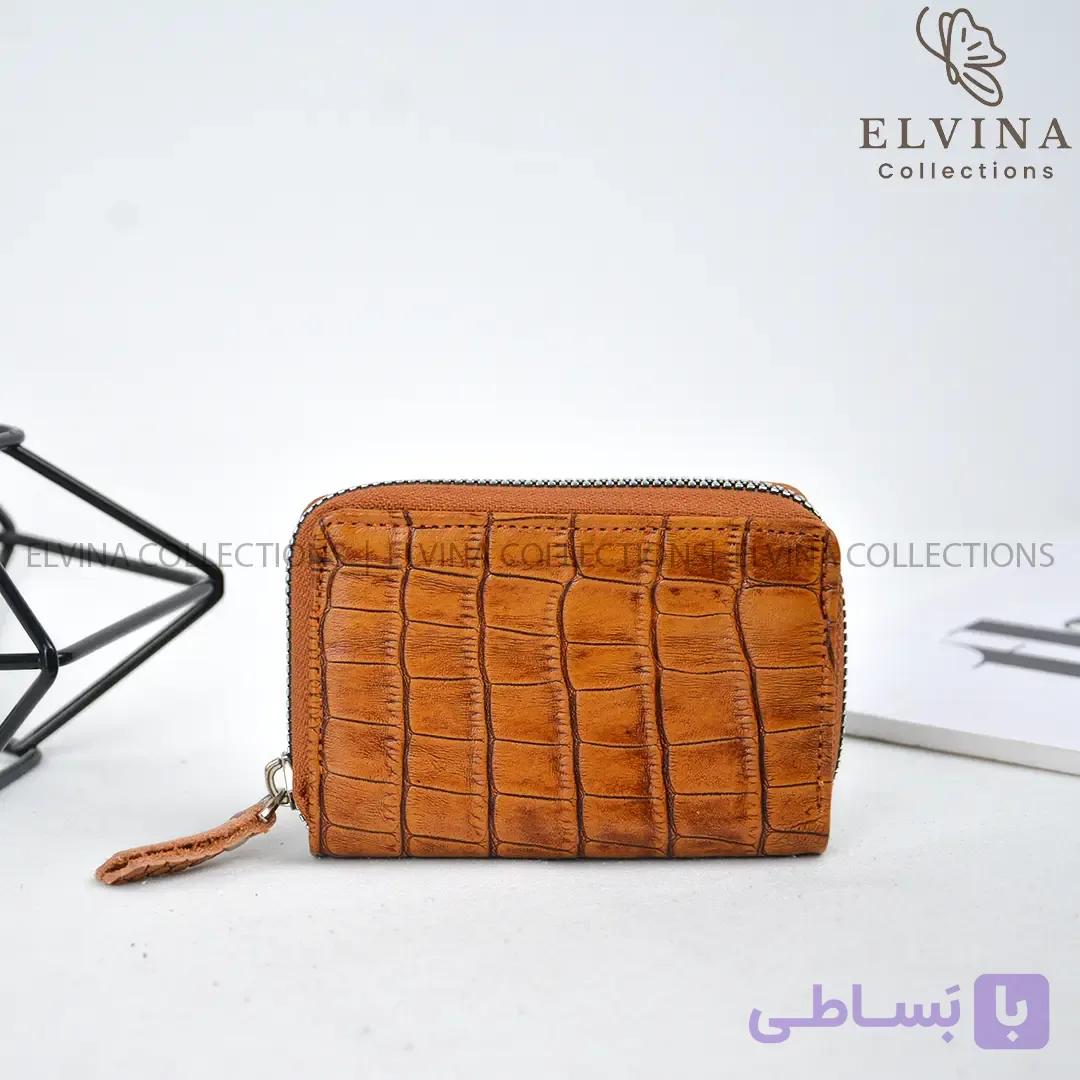 جاکارتی آکاردئونی دور زیپ چرم طبیعی دست رنگ کد 1829 — تصویر 1