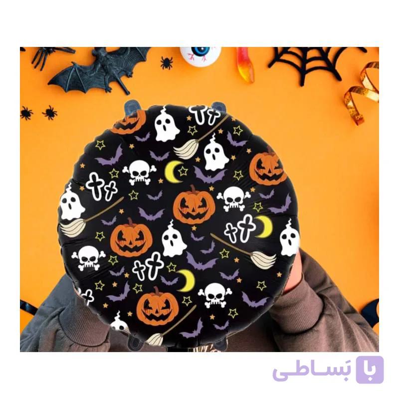 بادکنک هالووین فویلی طرح کدو روح سایز استاندارد — تصویر 1