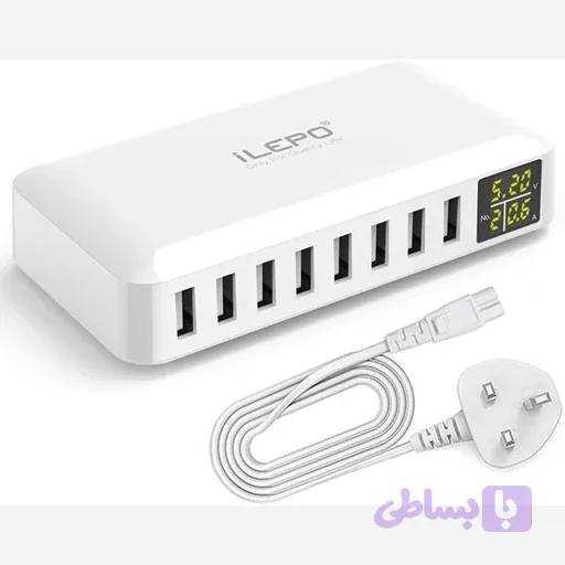 شارژ رومیزی8پورت40وات نمایشگر LCDمدلi6 توان — تصویر 1