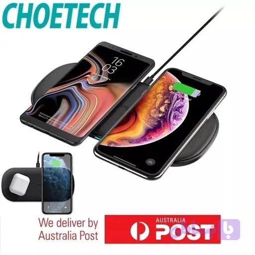 شارژر بی سیم شارژ سریع 10 واتی شارژ همزمان دو دستگاه (پس کرایه) — تصویر 1