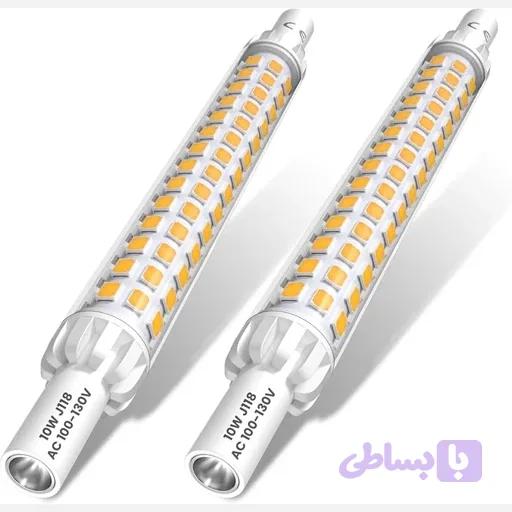 لامپ نور افکن دو عددی خطی دو سر 118 میلیمتری 10 وات 3000کلوین — تصویر 1