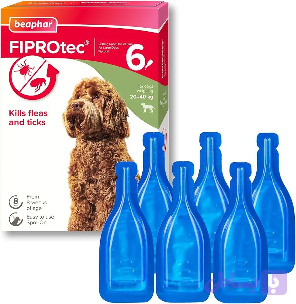 قطره ضد کک و کنه سگ بیفار مدل FIPRO tec بسته 6 عددی اورجینال امازون المان — تصویر 1