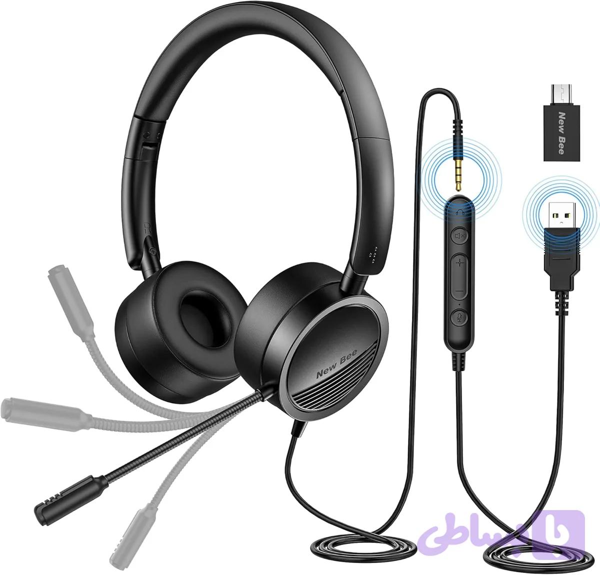 جدیدترین هدفون کامپیوتر USB .Typc. و جک 3.5mm توضیحات کامل در عکس اورجینال امازون المان — تصویر 1