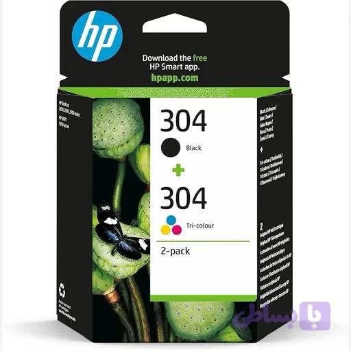 کاتریج جوهر افشان 304 برندhp پک 2عددی مشکی و رنگی اورجینال امازون المان — تصویر 1