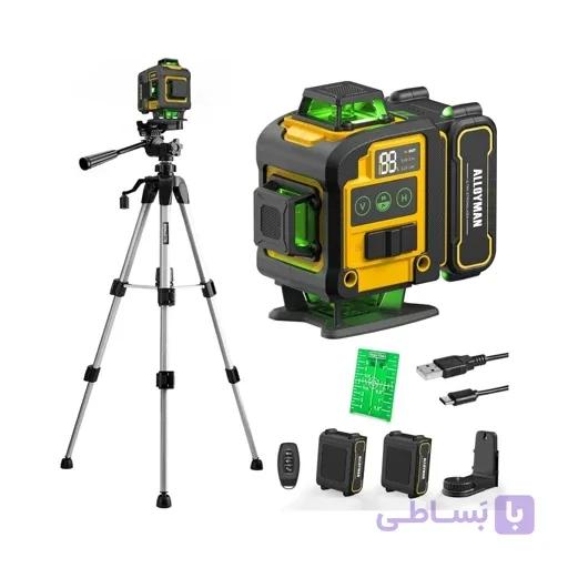 تراز لیزری 4 بعدی کارکرد دستی و اتومات کنترل از راه دور برند Alloyman اورجینال امازون المان — تصویر 1