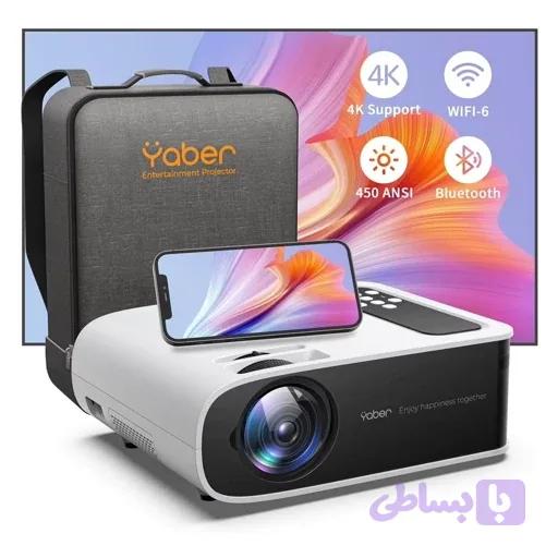 ویدیو پروژکتور برند YABER مدل Pro V8 با کیف حمل اورجینال امازون المان — تصویر 1