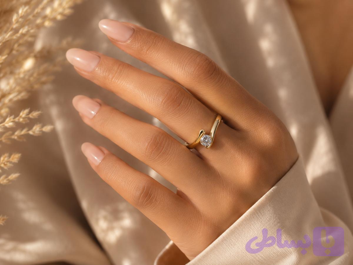 انگشتر زنانه ژوپینگ طرح تک نگین آغوش مدل 4212 کد 494 درخشنده و جذاب