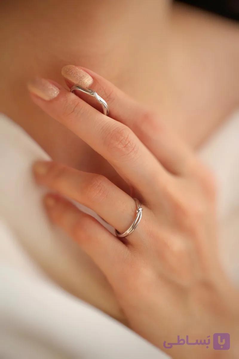 حلقه ست نقره مدل گره کد MNO1-R00۴