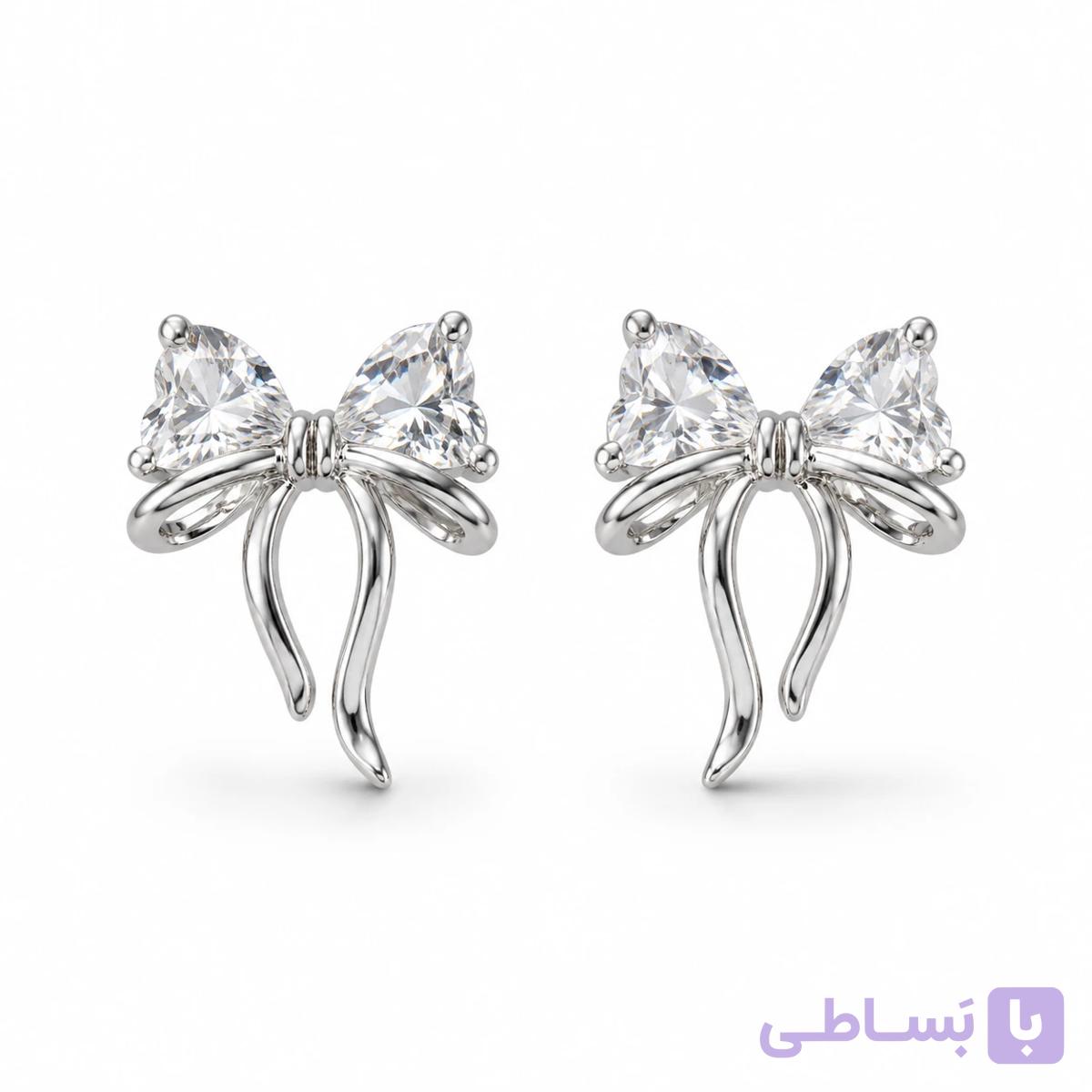 گوشواره نقره زنانه پاپیون کد VIP-E00۴