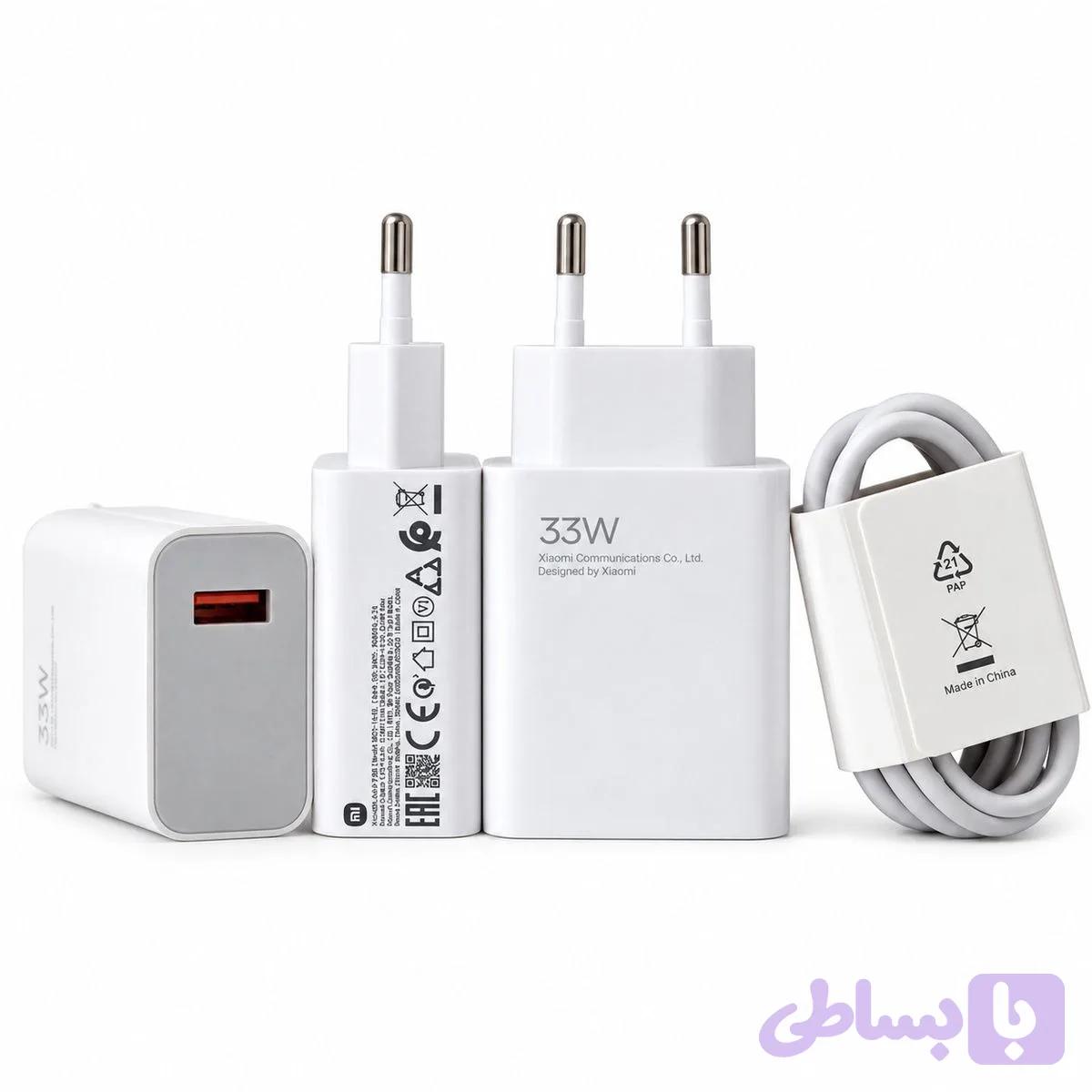 شارژر دیواری 33 وات Xiaomi مدل MDY-16-EF سرکارتنی به همراه کابل Type-C