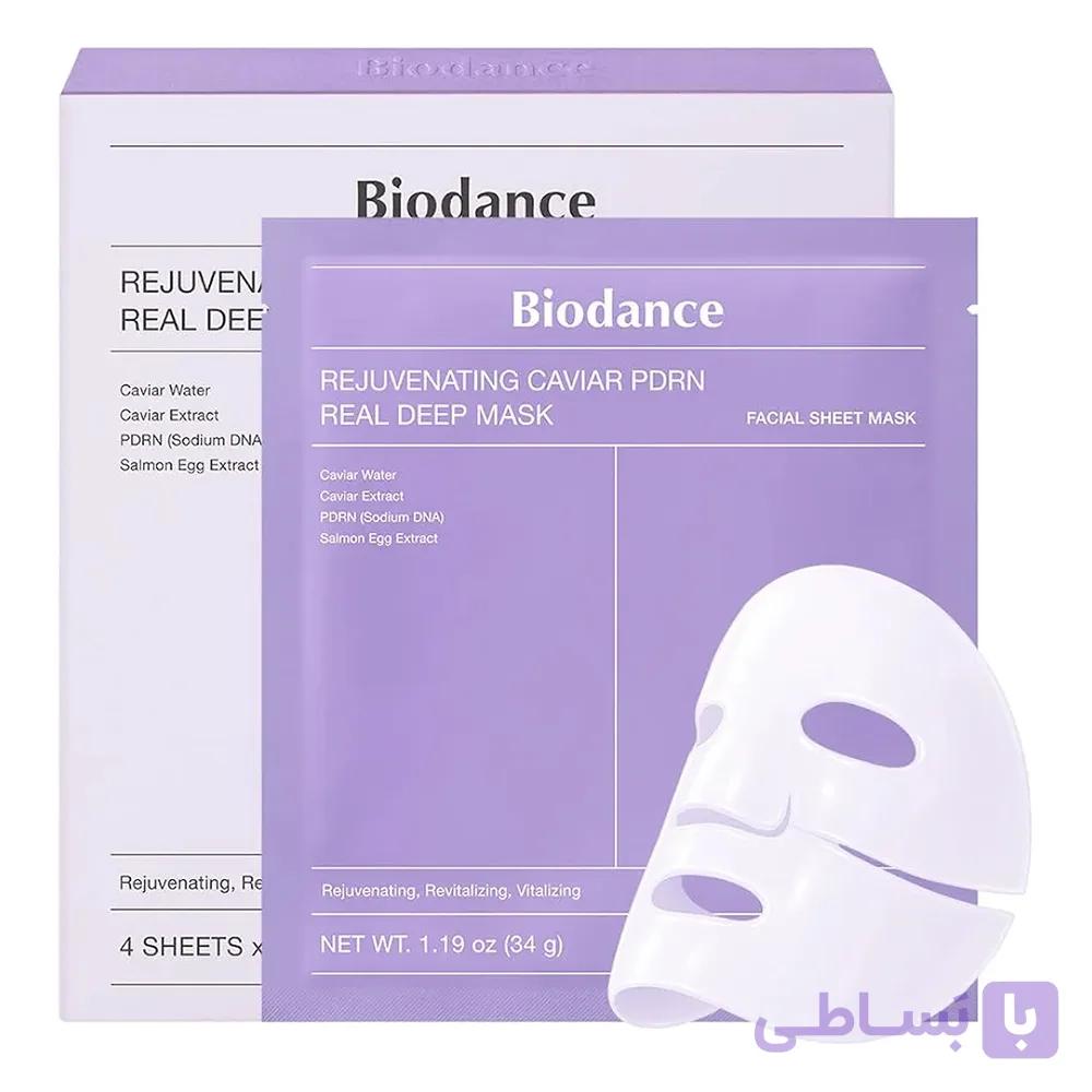 ماسک ورقه‌ای PDRN و خاویار بایودنس ترمیم کننده و جوانساز — تصویر 1