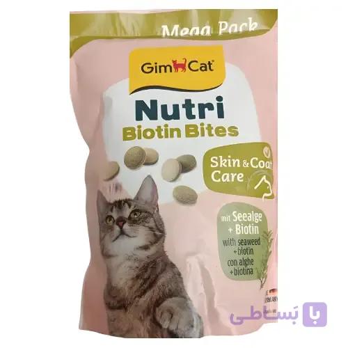 قرص تشویقی گربه بیوتین طعم جلبک دریایی جیم کت(Gim Cat Nutri Biotin Bites)۴۲۵ گرم