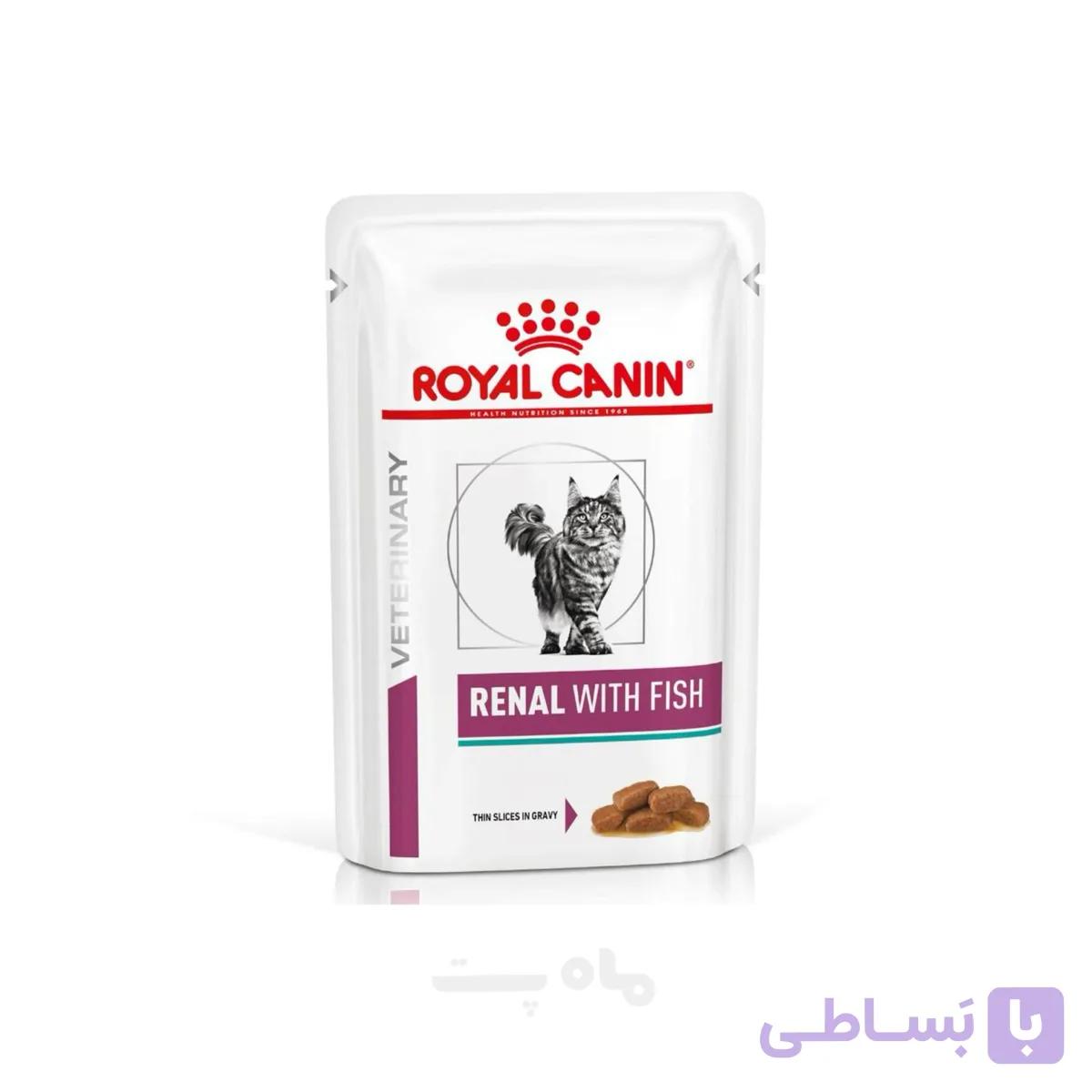 پوچ گربه رنال رویال کنین با طعم ماهی  Renal with  fish وزن 85 گرم