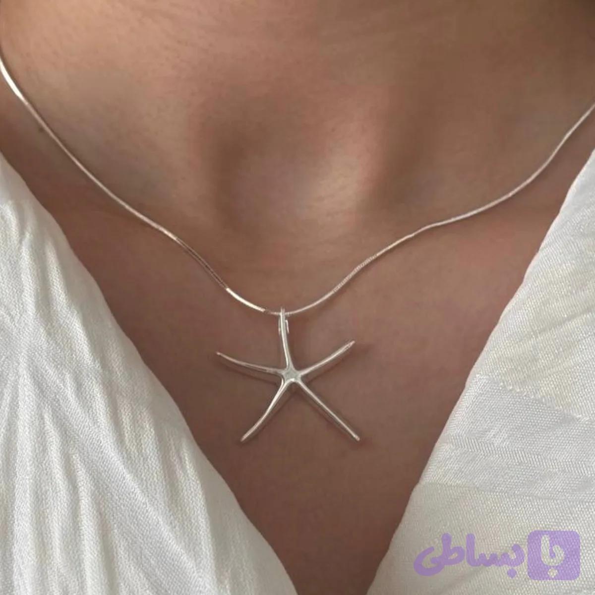 گردنبند ابکاری نقره ستاره