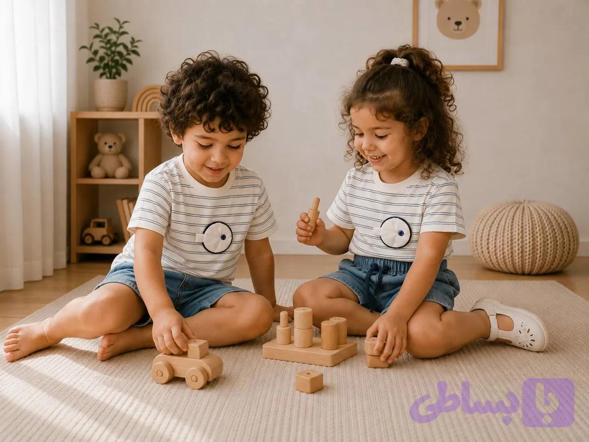 ست تیشرت و شلوارک بچگانه نخ و پنبه | ست اسپرت و راحت لیاکیدز