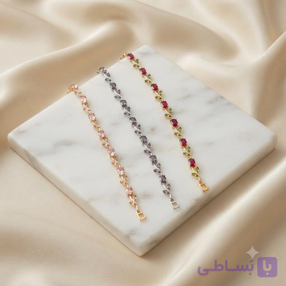 دستبند استیل ترند گل لاله — تصویر 1