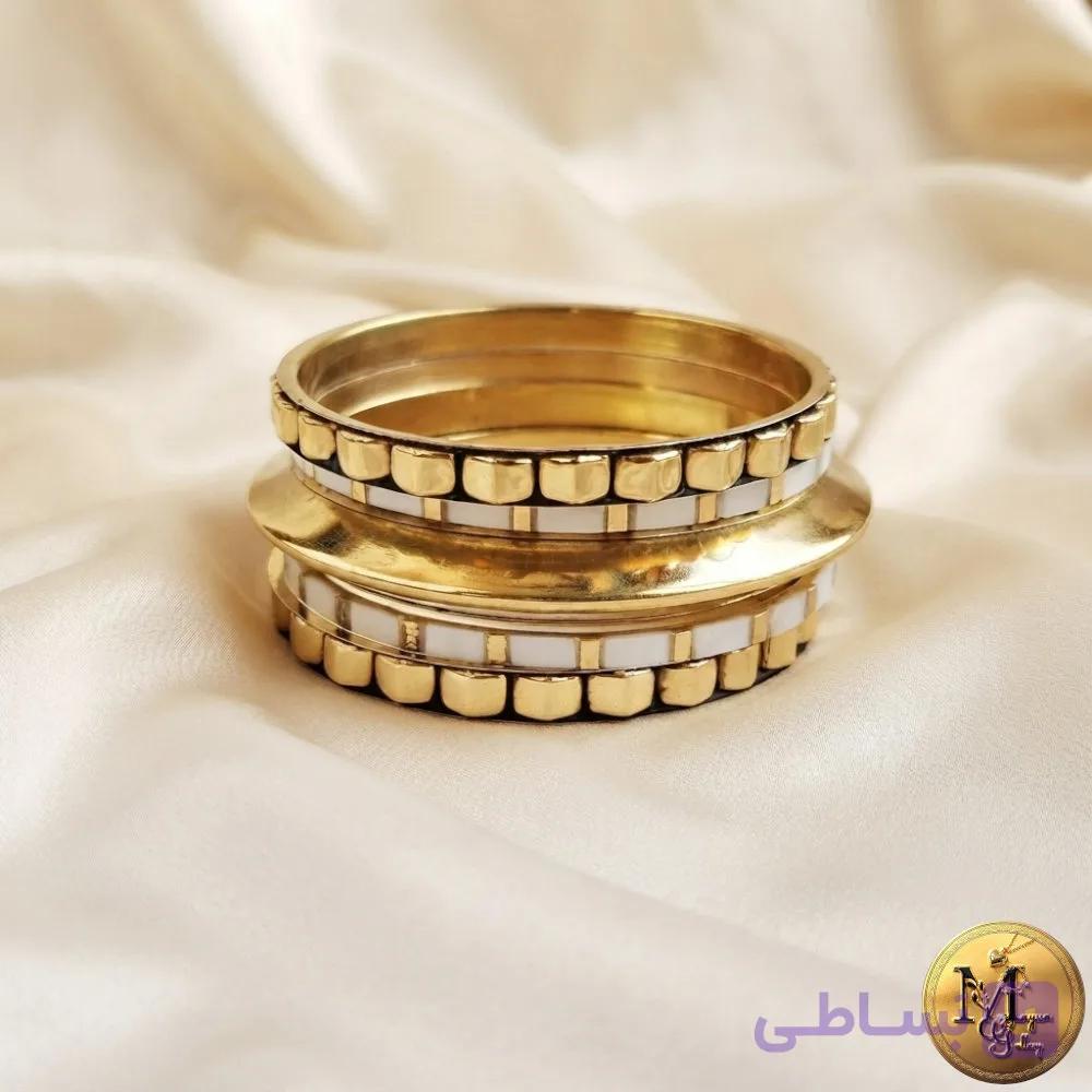 ست النگوی هندی میناکاری سفید — تصویر 1