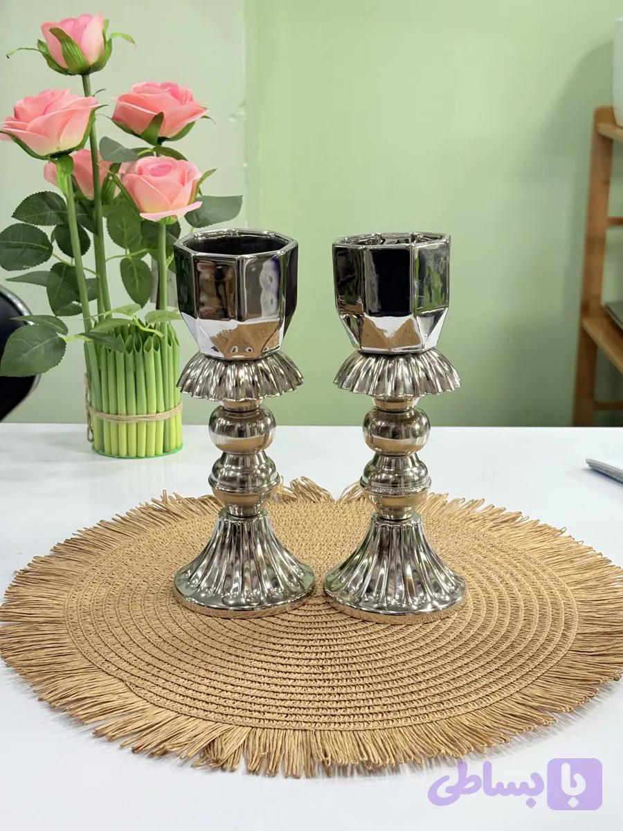 جاشمعی جفتی پایه فلز — تصویر 1