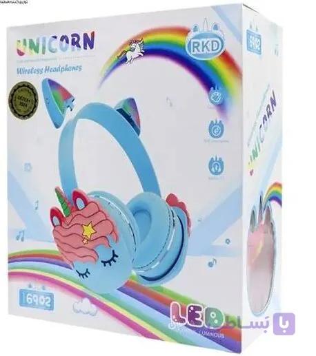 خرید هدفون بلوتوثی عروسکی طرح یونیکورن مدل UNICORN RKD6902