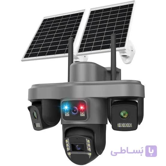 دوربین دو پنل سولار سیمکارتی ۴ لنز سه موتوره — تصویر 1