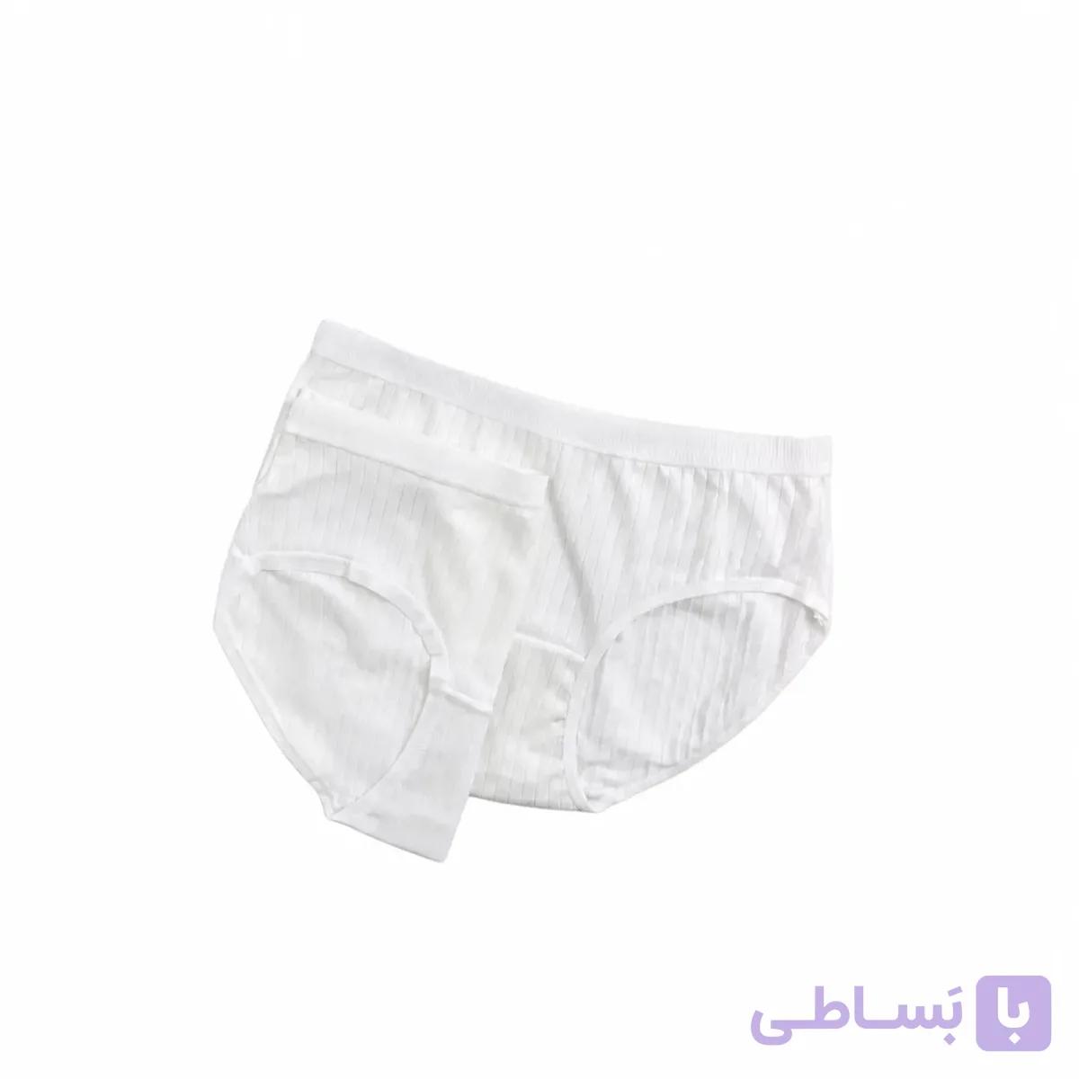 شورت زنانه نخی کبریتی فری سایز رنگ سفید — تصویر 1