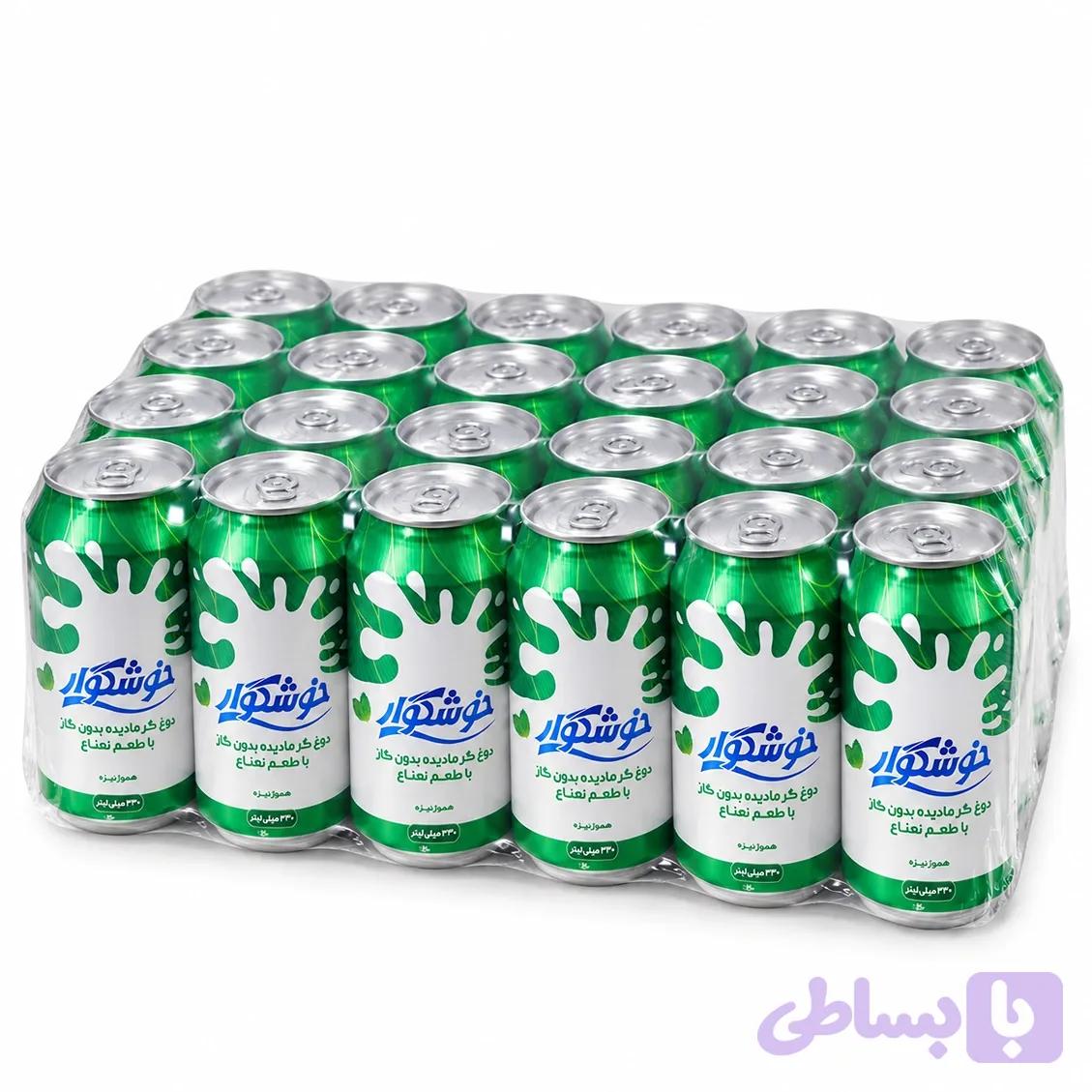دوغ قوطی بدون گاز خوشگوار با طعم نعنا – 330 میلی لیتر بسته 24 عددی — تصویر 1