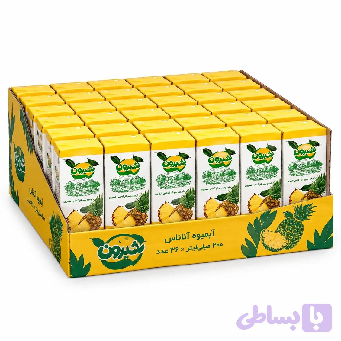 آبمیوه آناناس شمرون – 200 میلی لیتر بسته 36 عددی — تصویر 1