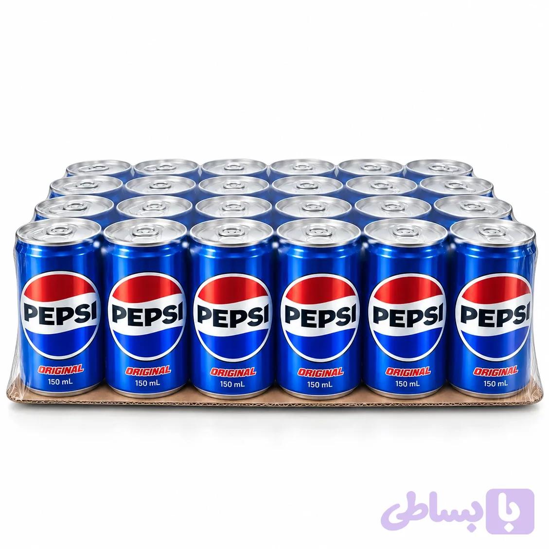 نوشابه گازدار پپسی – 150 میلی‌لیتر بسته 24 عددی — تصویر 1