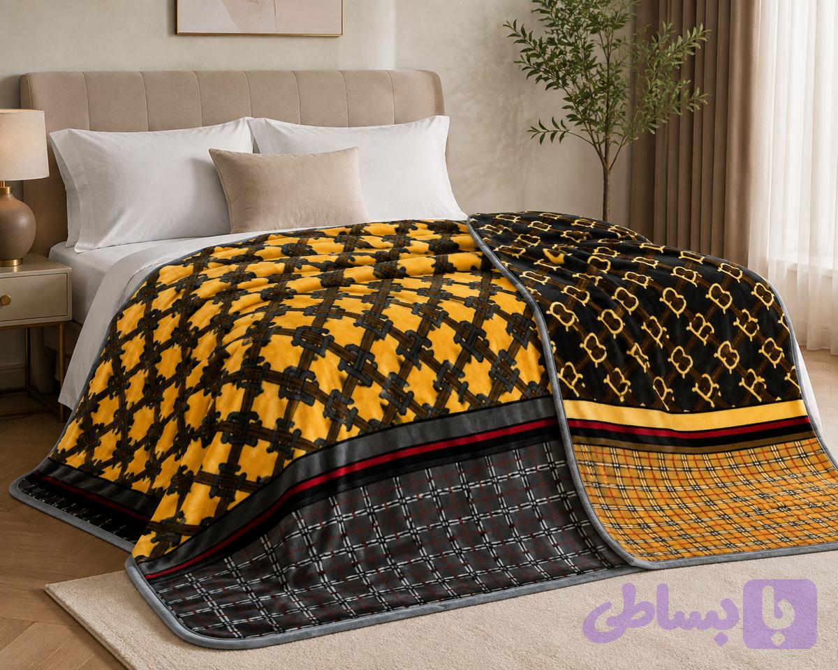 پتو دو رو طرح برند سایز دو نفره — تصویر 1