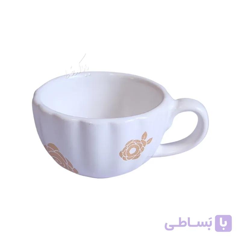 فنجان قهوه مدل رز طلایی — تصویر 1