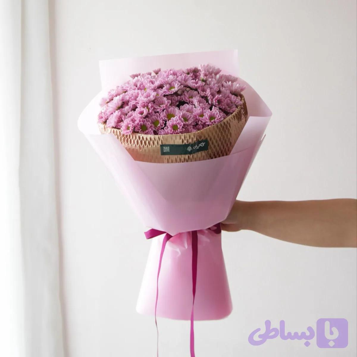 دسته گل داوودی صورتی مدل سولین کد 11519 — تصویر 1