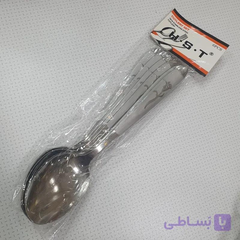 ست قاشق استیل H.S.T طرح گل