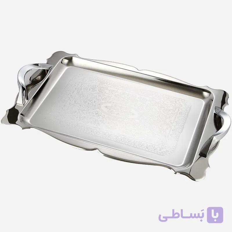 سینی استیل گلدار بزرگ نیوهوم کد NH08-1214
