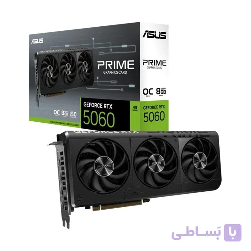 کارت گرافیک ایسوس مدل  کارت گرافیک ایسوس VGA ASUS RTX 5060 PRIME OC 8GB GDDR7 استوک تست شده همراه با کارتن — تصویر 1
