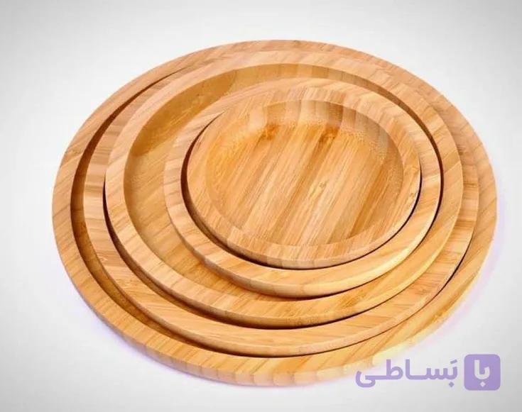 سینی گرد بامبو اصل ۳ تیکه سایز ۲۵ ، ۳۰ ، ۳۵