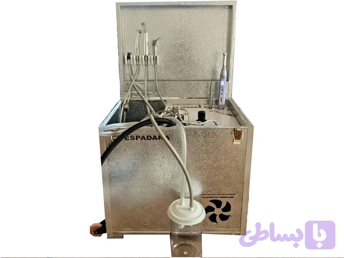 مینی یونیت آپشنال دندانپزشکی مدل SM-02 | کمپرسور سایلنت 1200 وات + ساکشن جراحی برقی + جرمگیر‌نوری وودپکر