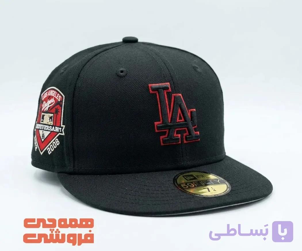 کپ LA نیو ارا طرح داجرز مشکی قرمز | بک فیت سری 59FIFTY — تصویر 1