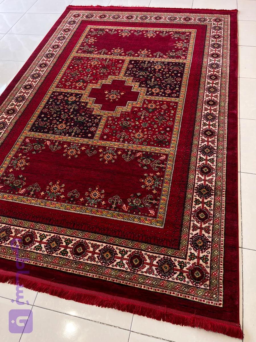 فرش زمینه زرشکی سنتی کد طرح 4116